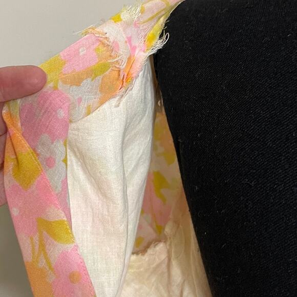 Vintage60s Mod Flower Child Long Sleeve Pleated Mini Dress Rare Size 6/8 - Picture 11 of 12